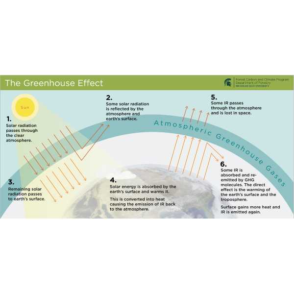The Greenhouse Effect 
An overview of the Greenhouse Effect, adapted from an image made available by Okanagan University College, University of Oxford, US EPA, UNEP and WMO. Original image source available at http://www.grida.no/resources/6467.