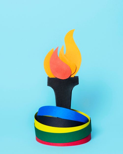 colored rings around a torch.