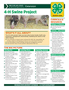 MI 4-H Swine Project Snapshot SheetThe 4-H swine project can provide youth with the opportunity to learn about selection, management, health, marketing and careers in the swine industry. This 4-H snapshot sheet covers what 4-H&rsquo;ers can learn from a 4-H swine project, ways to get involved and resources for learning more. This is one in a series of Michigan 4-H snapshot sheets on a variety of topics. (2 pages, 2013)  Michigan 4-H Swine Project Snapshot (4H1618)